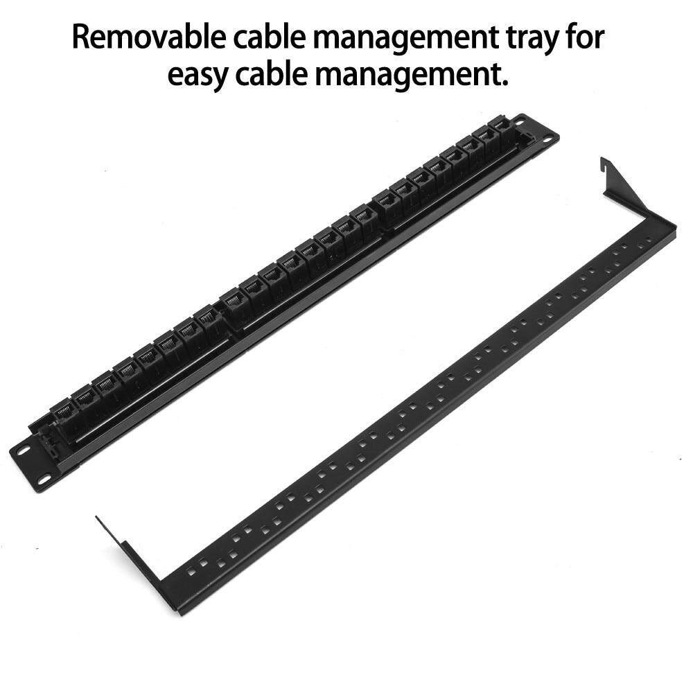 19inch Rack Passthrough 24 Port CAT6/ CAT5e Patch Panel RJ45