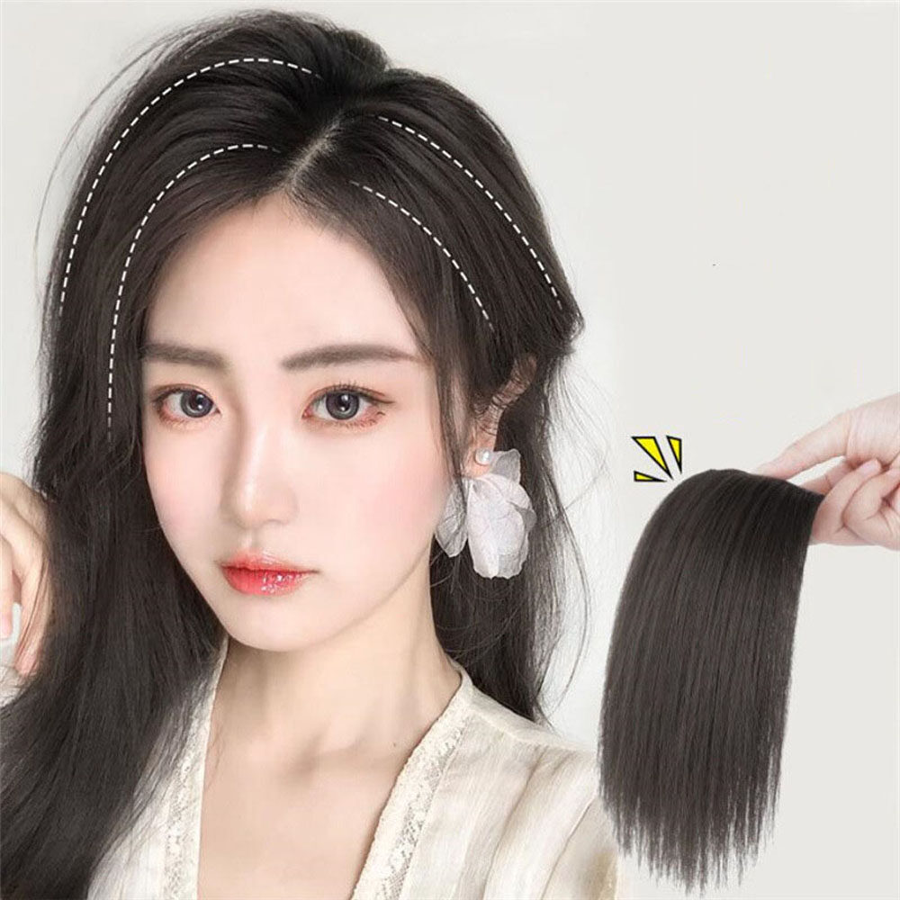 HJYY ไร้ตะเข็บล่องหนพร้อม Toupee หนาคลิปผมตรงสำหรับต่อวิกผมแผ่น Hairpiece วิกผมตรง