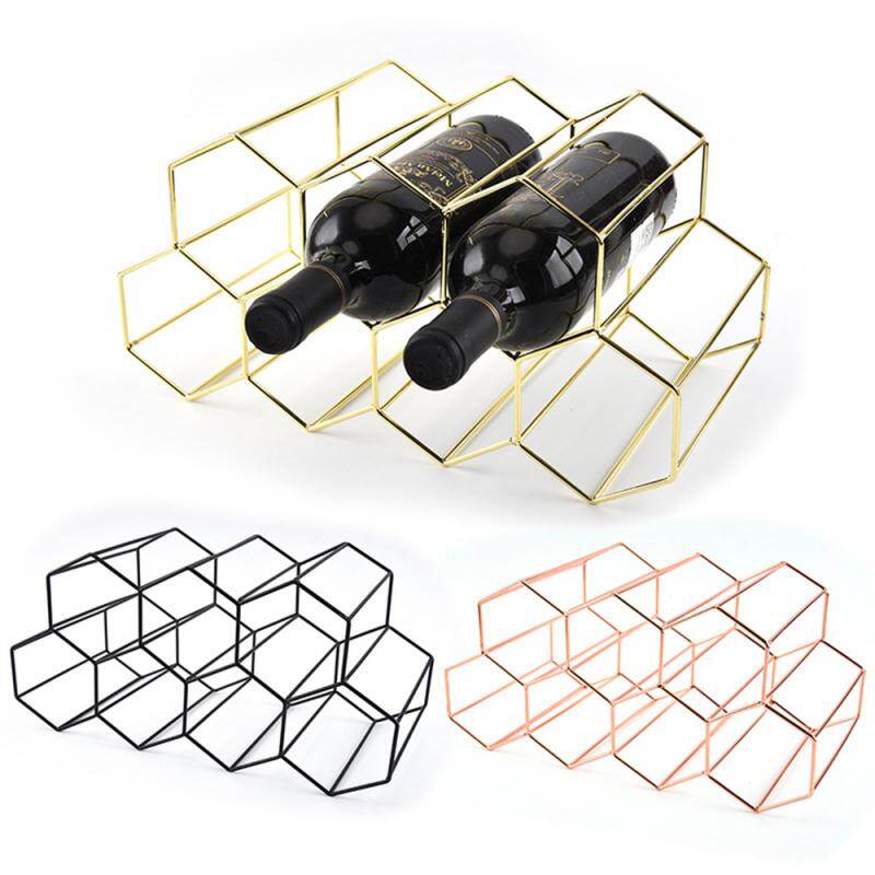 Giá trưng bày rượu vang kim loại hiện đại Giá để rượu vang đỏ kệ đựng rượu phụ kiện quầy bar tổ ong Giá rượu tổ ong bàn rượu vang giá subscription63dfgd3fh