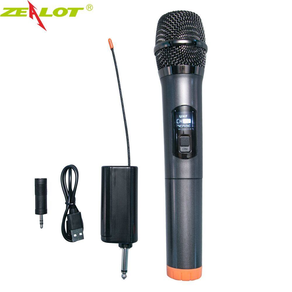 Zealot Micro Không Dây UHF 6.35Mm Mic Cầm Tay Loa Có Đầu Thu Mini Cho Zealot P1 P2 S61 Loa Karaoke KTV Phát Biểu