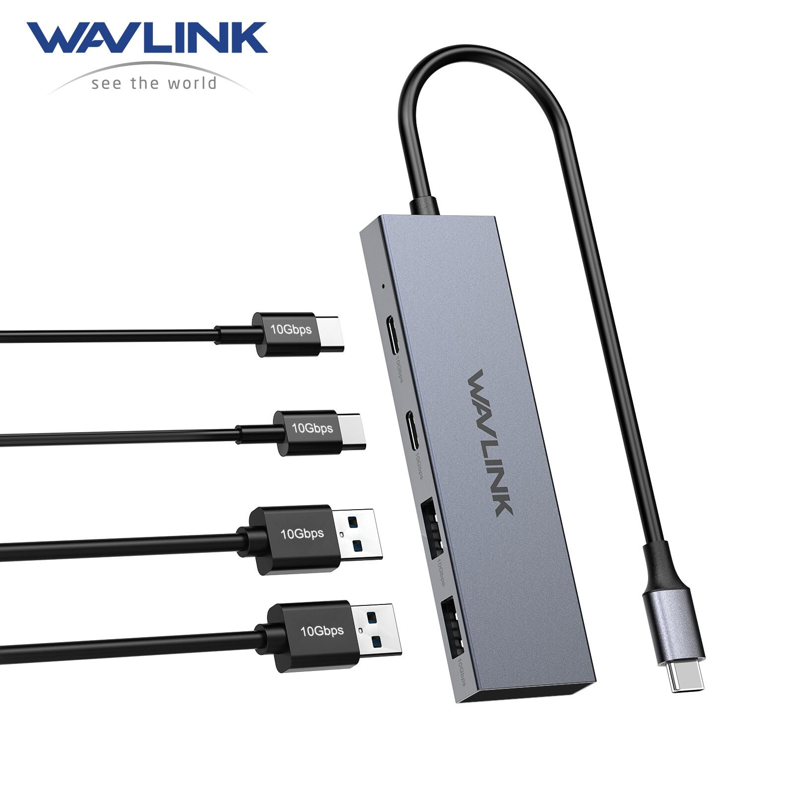 Wavlink USB C 10Gbps Hub 4-Cổng Superspeed Usb3.2 Gen2 Splitter USB bằng