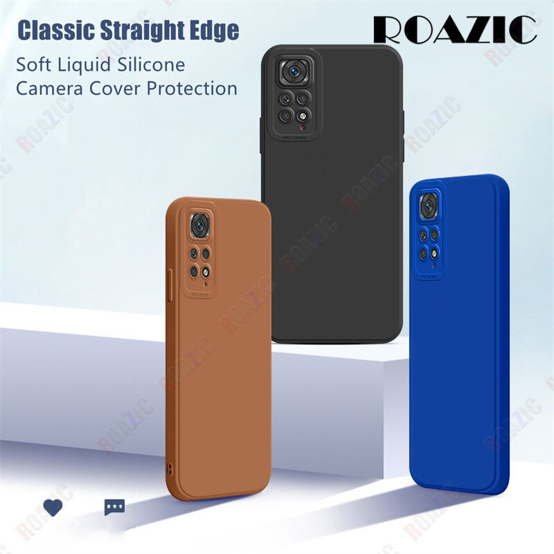 Roazic cho xiaomi redmi note 11 note 11s ốp điện thoại phiên bản toàn cầu ốp silicon lỏng mềm cạnh thẳng ốp lưng bảo vệ máy ảnh mắt thiên thần