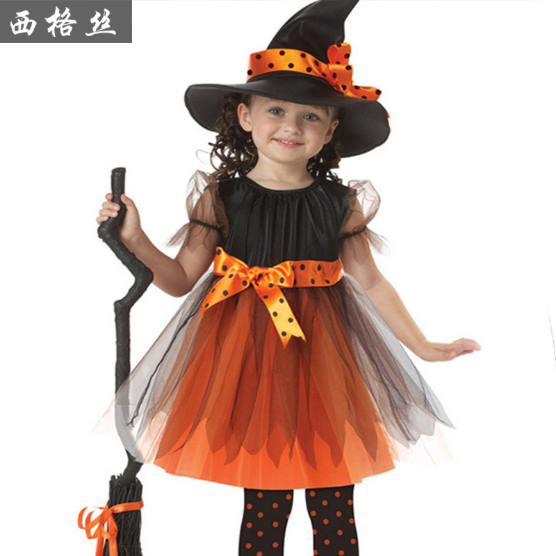 [role play] Halloween Costume Children Witch cosplay Cloak Role-Playing Costume Person Christmas Halloween