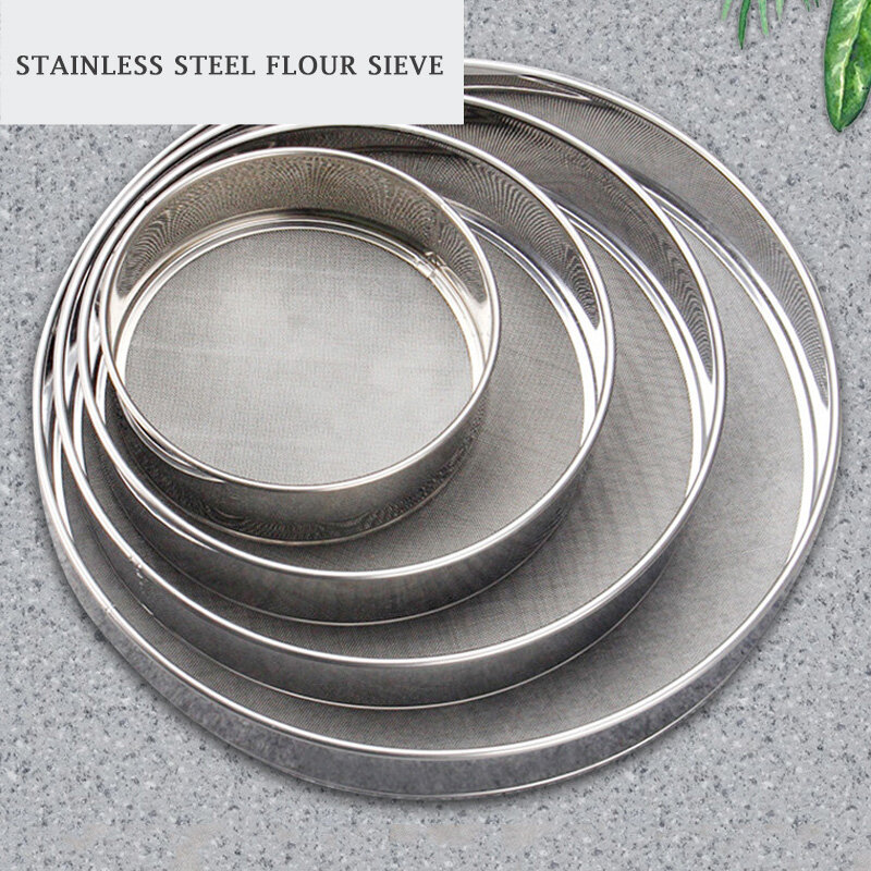 Rây Rây Rây Bằng Thép Không Gỉ Bột Nướng, Bộ Lọc Sàng Lọc 40 Lưới, 15/20/25Cm