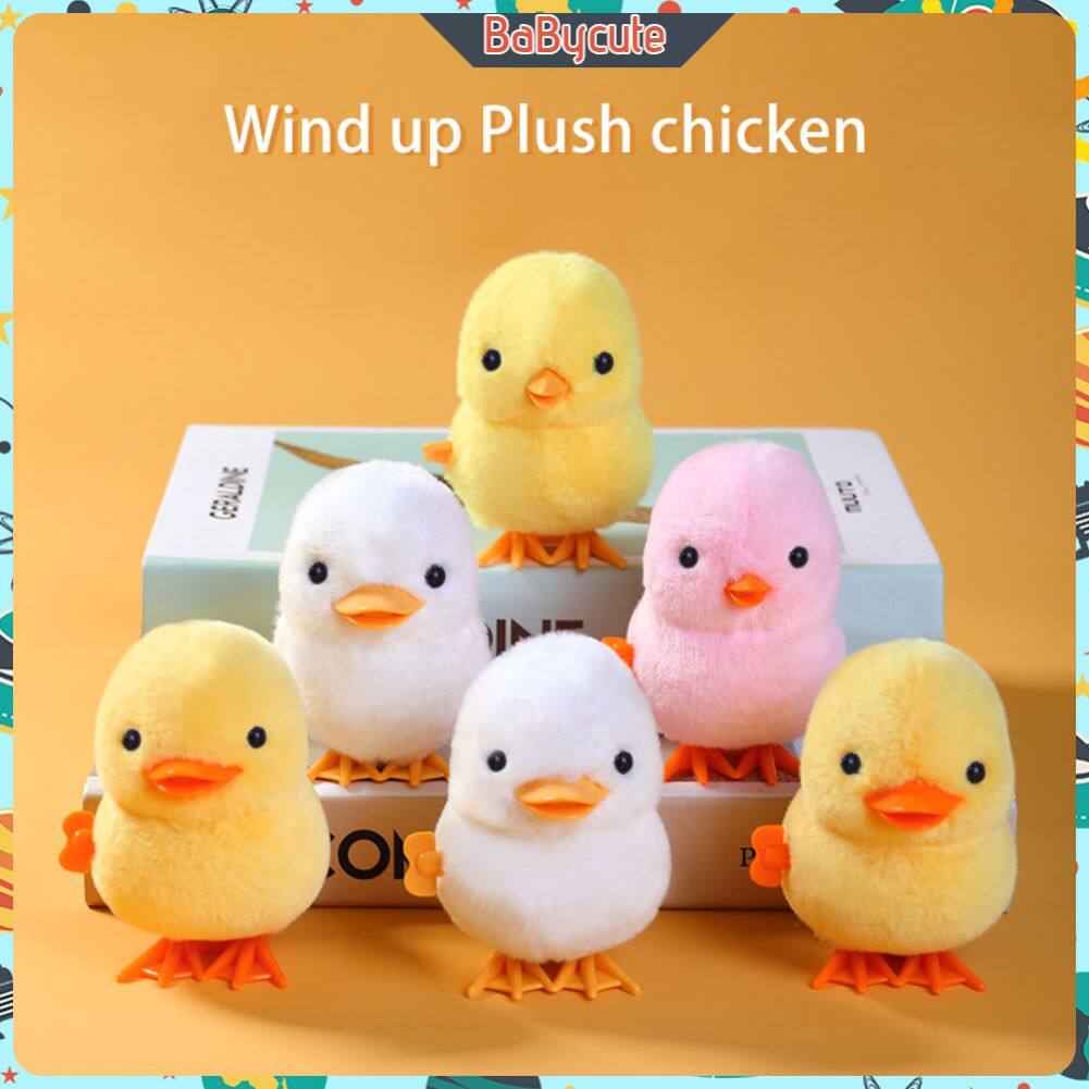 BaBycute Jumping Chicken Clockwork Toy Simulation Plush Jumping Duck