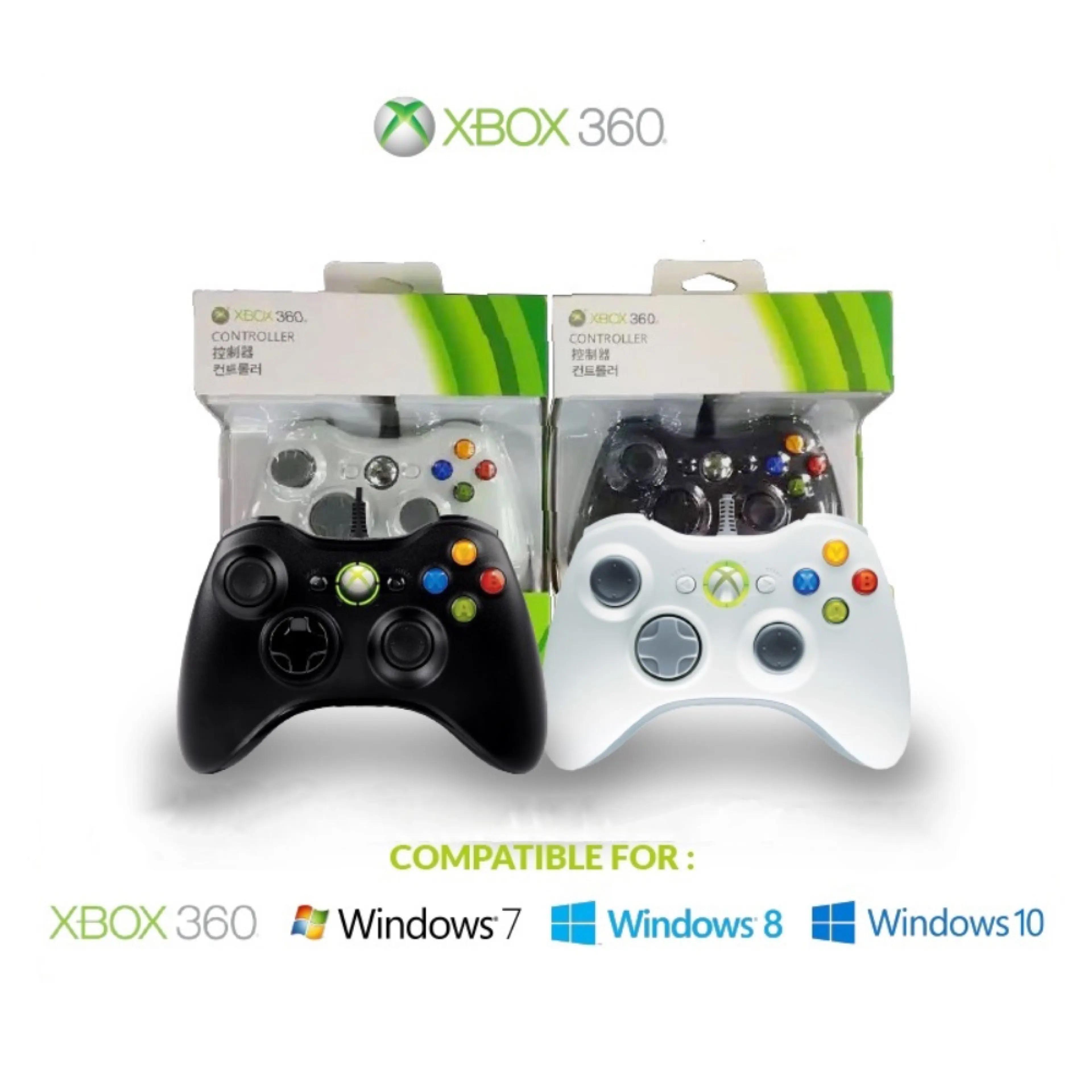 Wired Controller for Xbox 360 with Dual-Vibration Turbo Compatible with Xbox 360/360 Slim and PC Windows 7,8,10,11