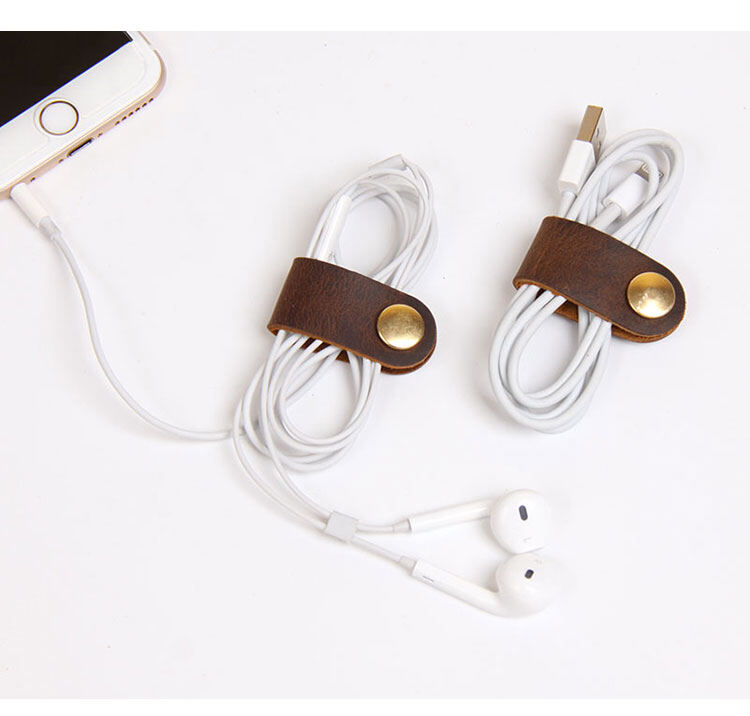[Songful] Tai nghe tai nghe bằng da bò Cáp USB dây dây nịt buộc khung đựng đồ dùng dụng cụ treo