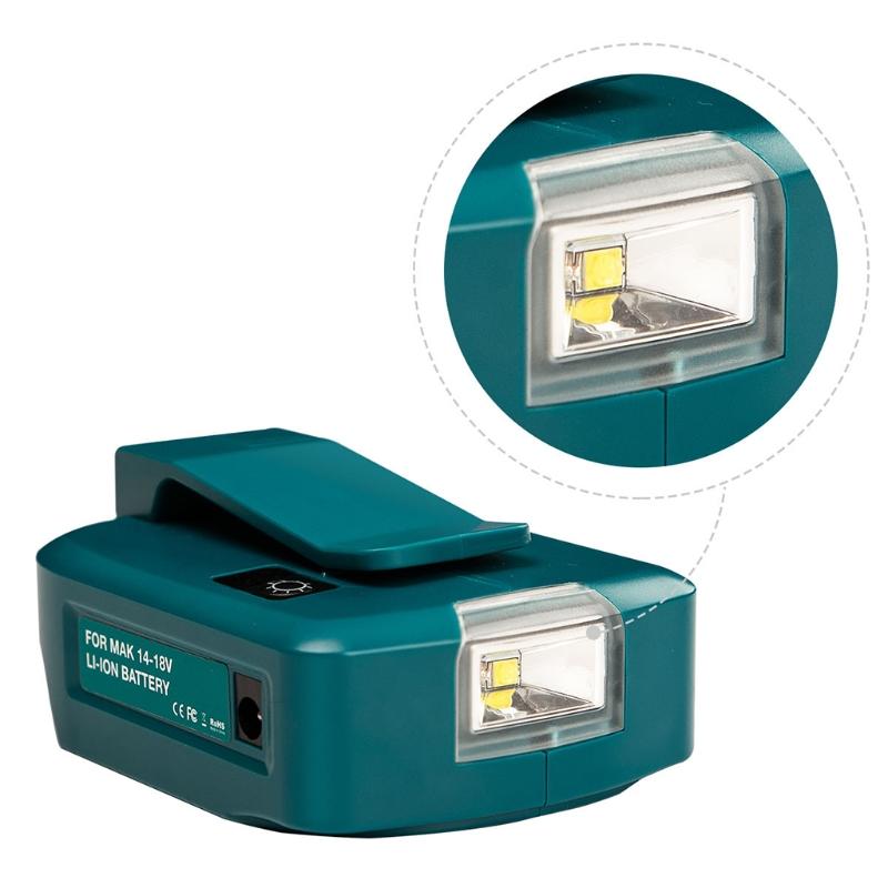 Pin li-on 14.4v/18v cổng usb kép có đèn led đèn rọi đèn pin cho pin makita