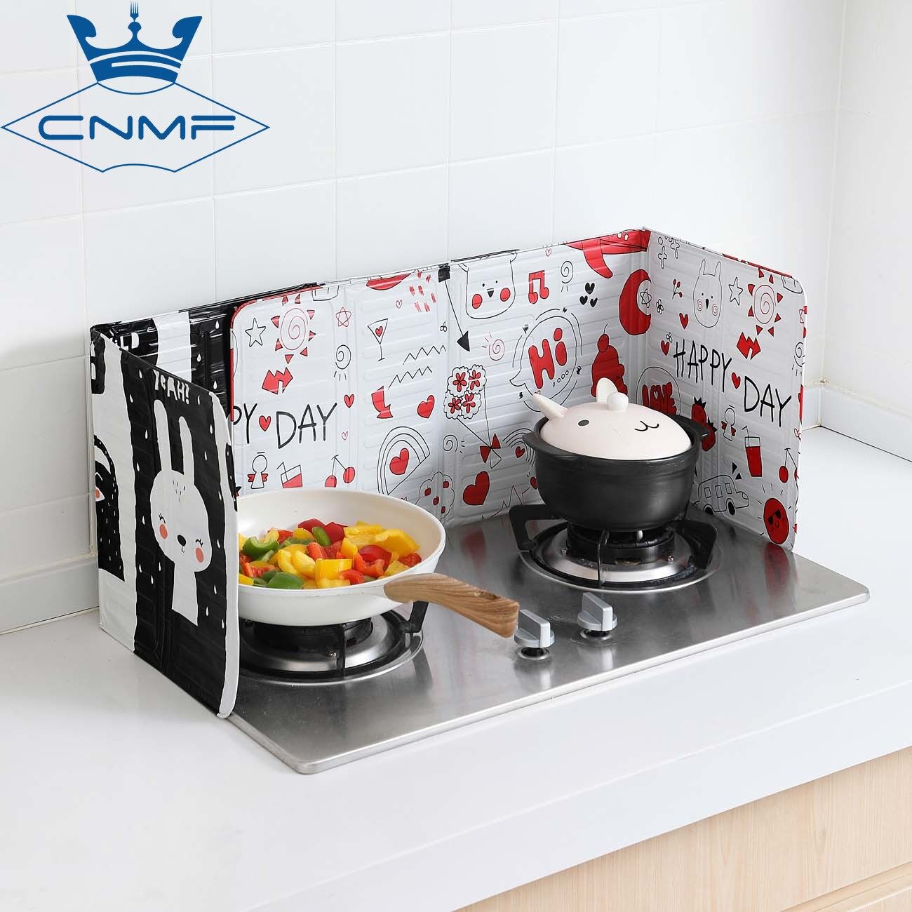 Tấm Phân Vùng Mặt Bếp Bằng Nhôm Chịu Nhiệt Gấp Gọn Cách Nhiệt Chống Dầu CNMF