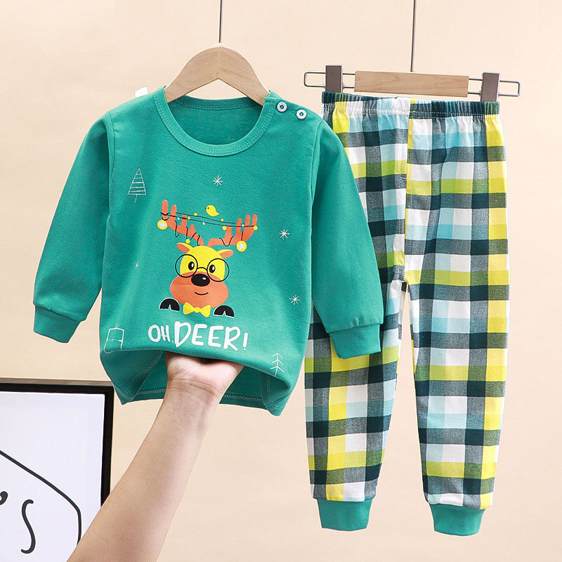 I LOVE DADDY & MUMMY Đồ Ngủ Hai Mảnh Cho Bé Trai Bé Gái Đồ Lót Cotton Dễ Thương Cho Mèo Bộ Đồ Ngủ Dài Tay