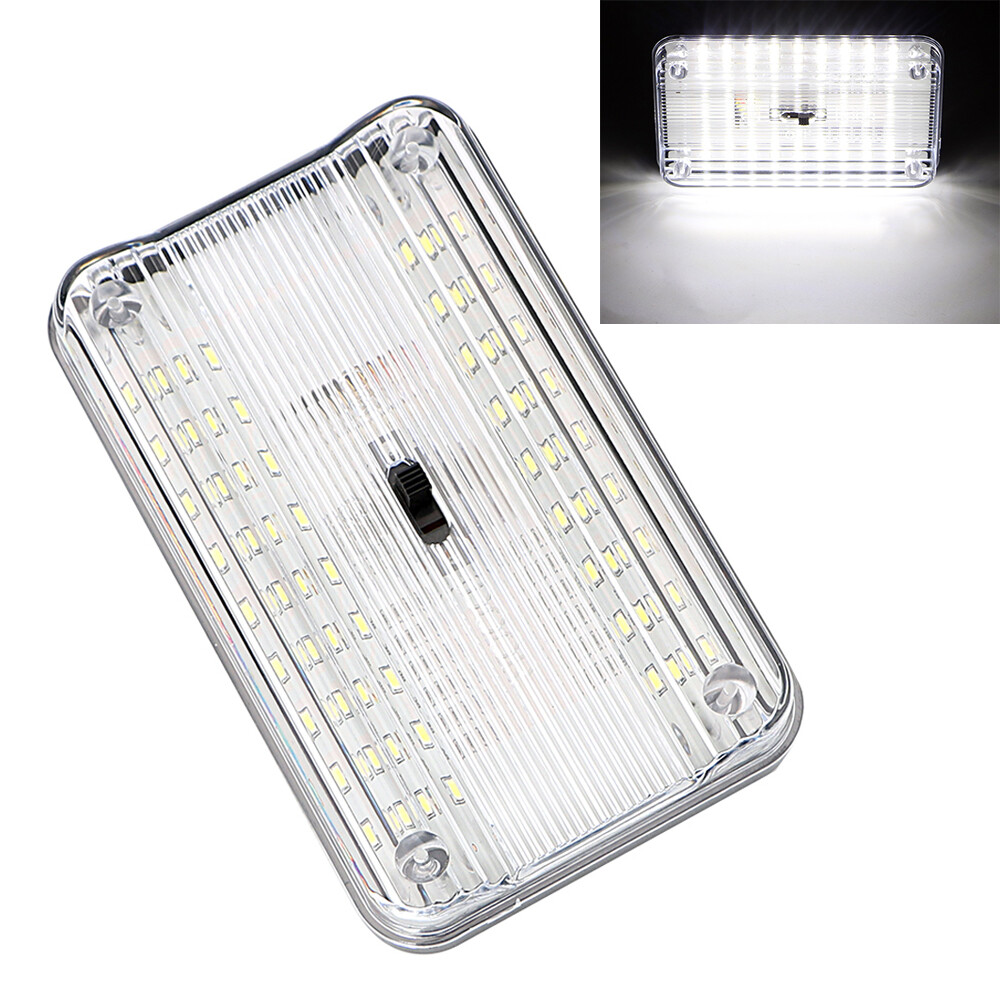 1 Chiếc Đèn Doom Ô Tô Màu Trắng 36SMD Đèn Nội Thất Ô Tô Hình Chữ Nhật Bóng Đèn Trần Gắn Nóc