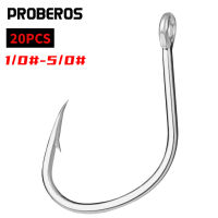 PROBEROS Lưỡi Câu Cá Nước Mặn 20 Cái Bằng Thép Cacbon 1/0 2/0 3/0 4/0 5/0 chính hãng-INTL