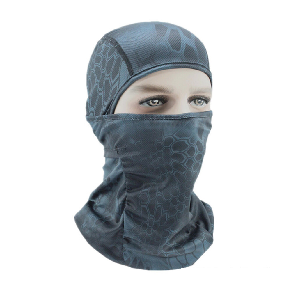 Balaclava ผ้าคลุมหน้าป้องกัน Full Face Hood หมวกลายทหารสำหรับรถจักรยานยนต์สกีเดินป่าตกปลากลางแจ้ง