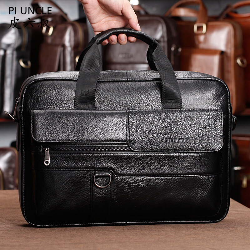 💼da sixth uncle factory outlet cặp tài liệu nam da thật túi đựng máy tính xách tay du lịch công tác sức chứa lớn túi đựng tài liệu