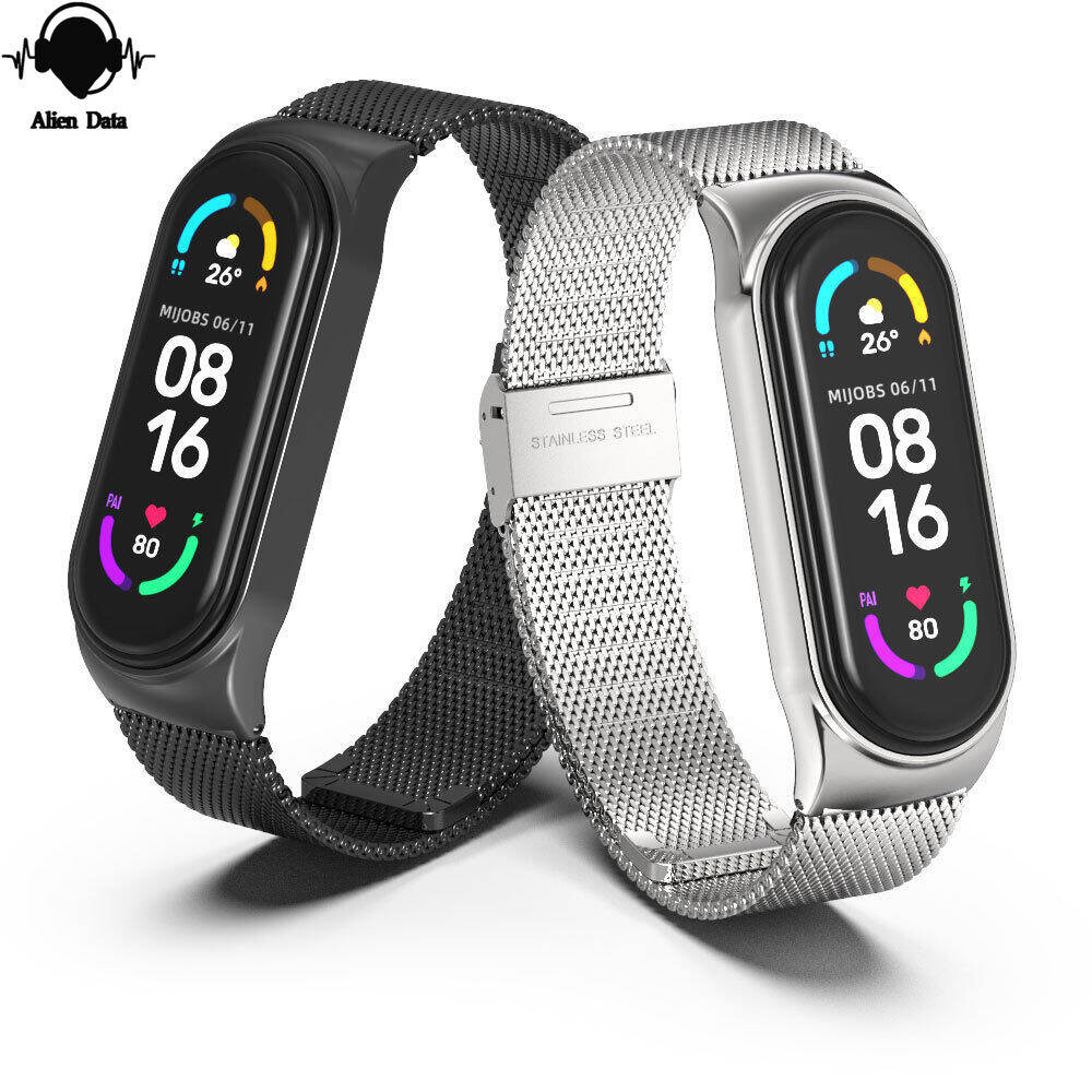 【Alien Data】 Dây Đeo Cho Mi Band 5 Dây Đeo Cổ Tay 6 Mi Band 4 Dây Đeo Cổ Tay Milan Kim Loại Dây Đeo Cổ Tay 5 Mi Band 3 Xiaomi Miband 5 4