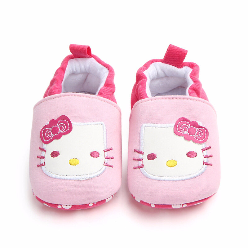 Baby Girl New Cartoon Cat Pattern Pink Anti-drop Shoes 0-1Y
