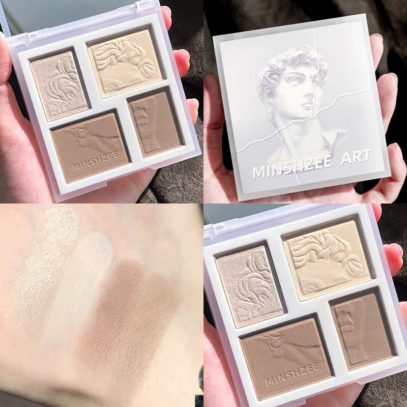 Phấn tạo khối bronzer 3d mới cho khuôn mặt que trang điểm kem đánh sáng tạo khối bảng màu highgloss phấn má hồng tạo khối trang điểm mờ