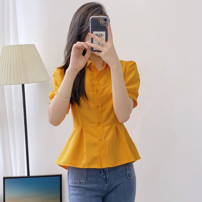 light yellow blouse