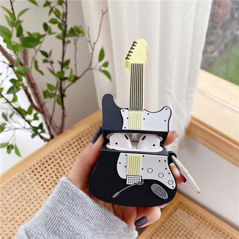 【Free-delivery】 SL story Ốp Tai Nghe Silicon Mềm Hoạt Hình Dễ Thương Cho AirPod 2 Guitar Điện Rock 3D Cho Ốp Lưng Chuyên Nghiệp Funda