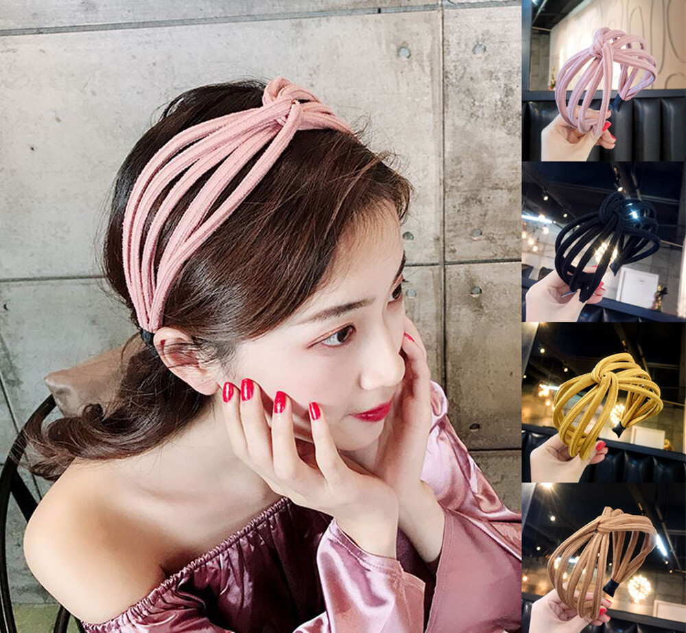 1 Cái Mori Cô Gái Vải Màu Trơn Băng Đô Headband Phong Cách Nhật Bản Thắt Nút Chéo Đàn Hồi Đơn Giản Thời Trang Phụ Kiện Tóc