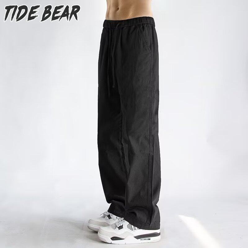 TIDE BEAR Quần túi hộp Quần ánh sáng giản dị nam khô nhanh Có Túi Quần Túi Hộp ống suông màu trơn