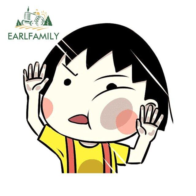 Earlfamily đề can nhãn dán ô tô Anime nhân vật Chibi Maruko chan 13cm x