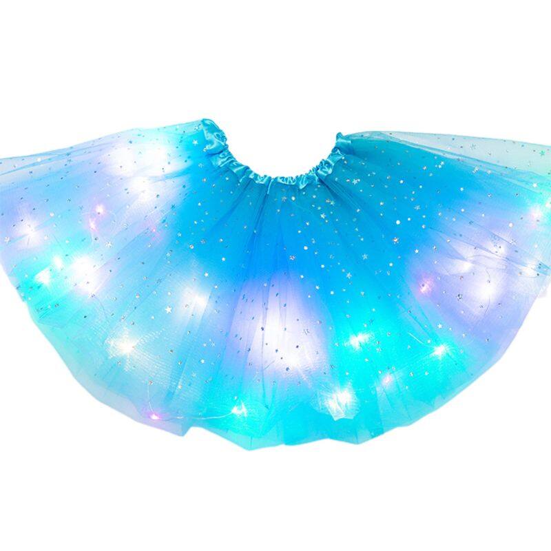 ผู้หญิง Star Tutu กระโปรง LED Light Up นีออนที่มีสีสัน Dance PARTY ชุดสั้น