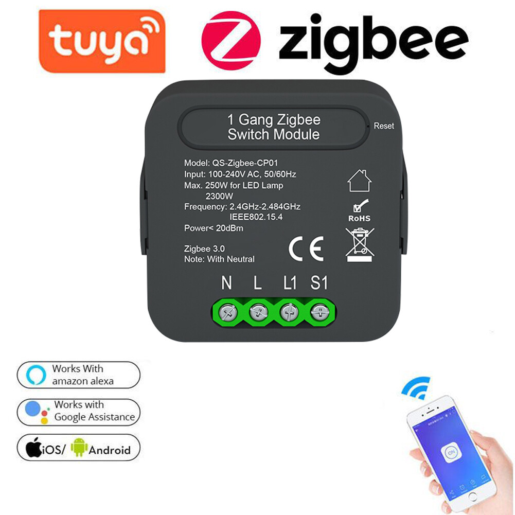 Mô-đun công tắc thông minh tuya zigbee qs-zigbee-cp01 mô-đun chuyển đổi công tắc nhà thông minh mô-đun công tắc 1 gang chức năng hẹn giờ chia sẻ thiết bị điều khiển từ xa ứng dụng điện thoại di động điều khiển bằng giọng nói cần được sử dụng với cổng