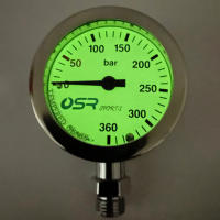 Flameer Scuba Dive Brass Pressure Gauge Dual Readings With luminous