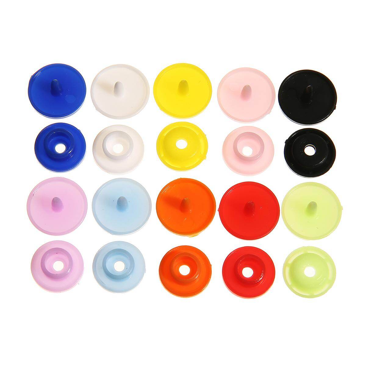 T5 Kìm bấm thiết lập + 100 pcs Snap nhựa dụng cụ bấm nút poppers Bộ tự làm công cụ hữu ích-10 bộ cúc đơn trong 10 màu sắc