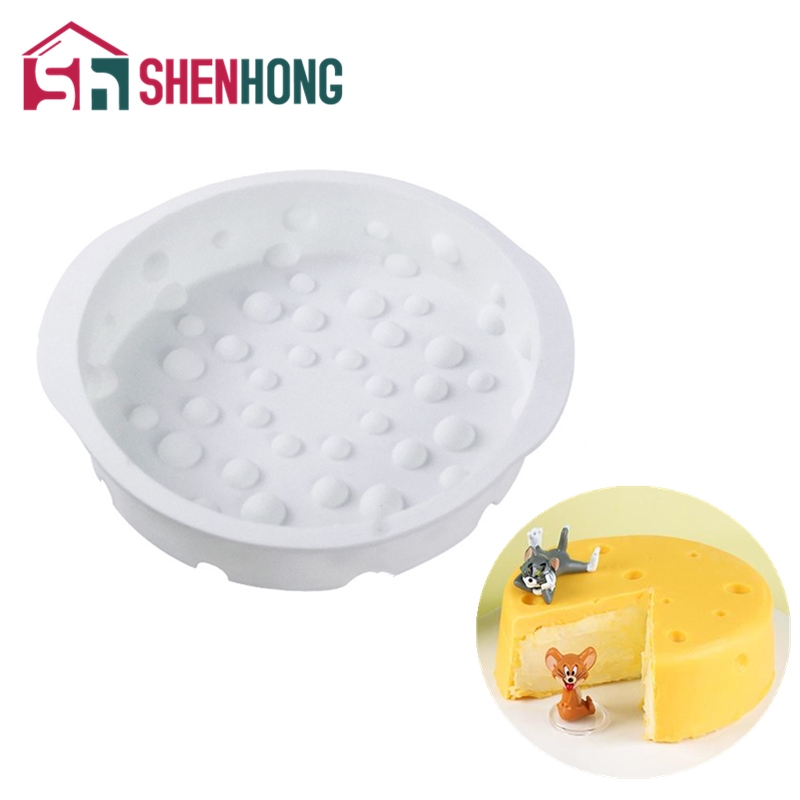 (Be love shop)SHENHONG 4/6/8 Inch Non stick Silicone Round Cheese Cake Mold Kitchen Bakeware Mousse Desserts Baking Pan Tools Muffin Pastry