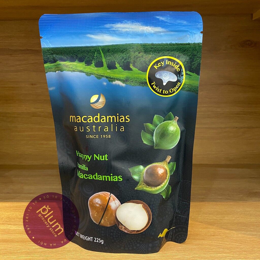 Hạt mắc ca nứt vỏ ăn liền úc túi 225g