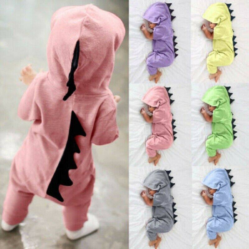 Odetteli áo hoodie khủng long bé trai bé gái quần yếm áo liền quần áo liền quần trang phục quần áo
