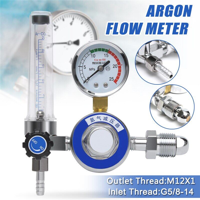 AR giảm áp suất khí lưu lượng kế 15mpa Argon CO2 áp suất khí đồng hồ đo lưu lượng điều chỉnh Dụng cụ đo Hàn