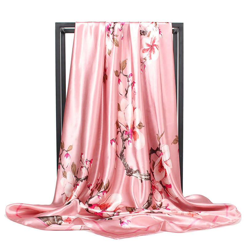 Khăn lụa khăn lụa vuông lớn 90*90cm hàng châu khăn trùm đầu malaysia khăn turban khăn trùm đầu khăn rằn