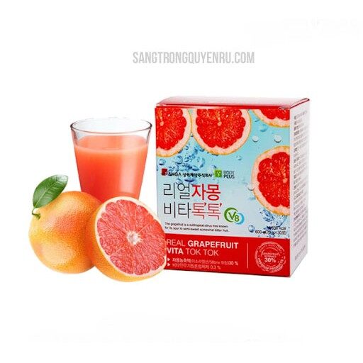 Nước Ép Bưởi Giảm Cân Real Grapefruit Vita Tok Tok Chứa Vitamin C Hộp 30