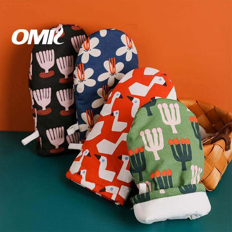 OMK Nordic style baking gloves heatproof baking gloves oven baking gloves mitten baking gloves set baking gloves 2pcs oven gloves high temperature oven gloves hand ราคา 104 บาท*ส่งฟรี
