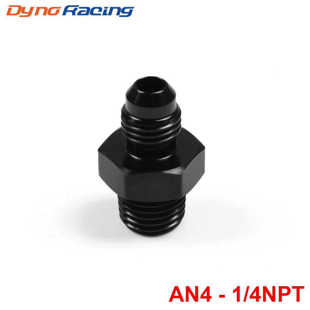 Aluminum Straight Fuel Oil Adapter 4AN AN4 Male to 1/4 NPT Fitting Black