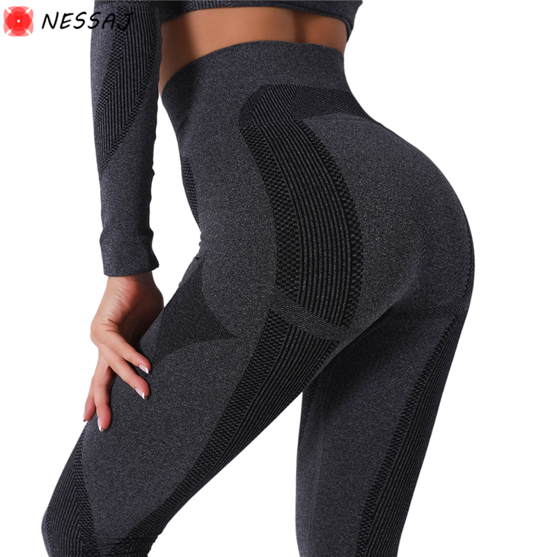 Nessaj Ladies Thể dục thể thao xà cạp Quần yoga eo cao Push Up Thể dục Đào tạo xà cạp