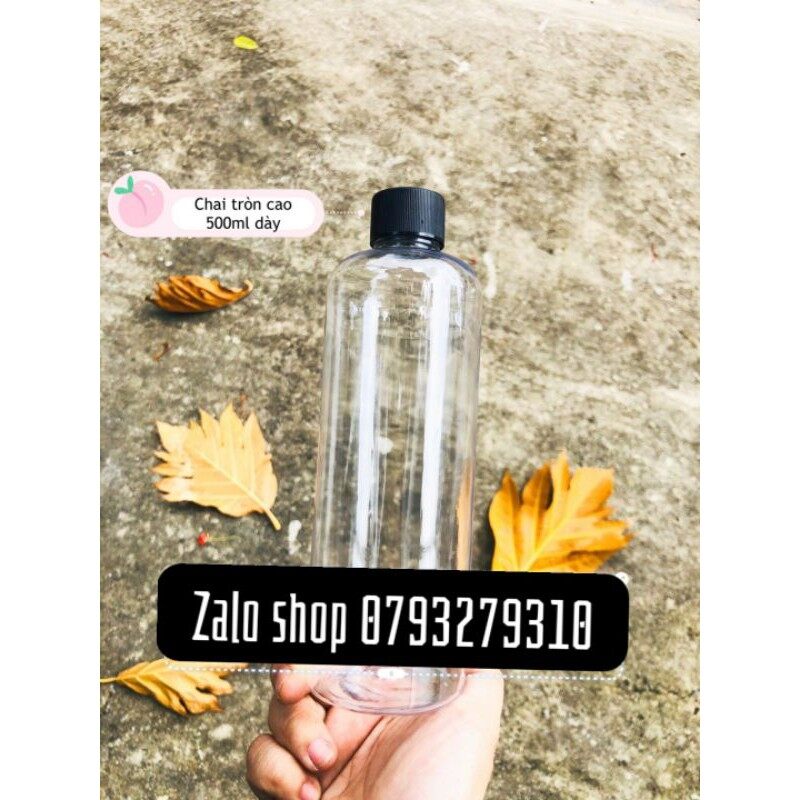 Combo 10 chai nhựa siêu dày 500ml nắp đen