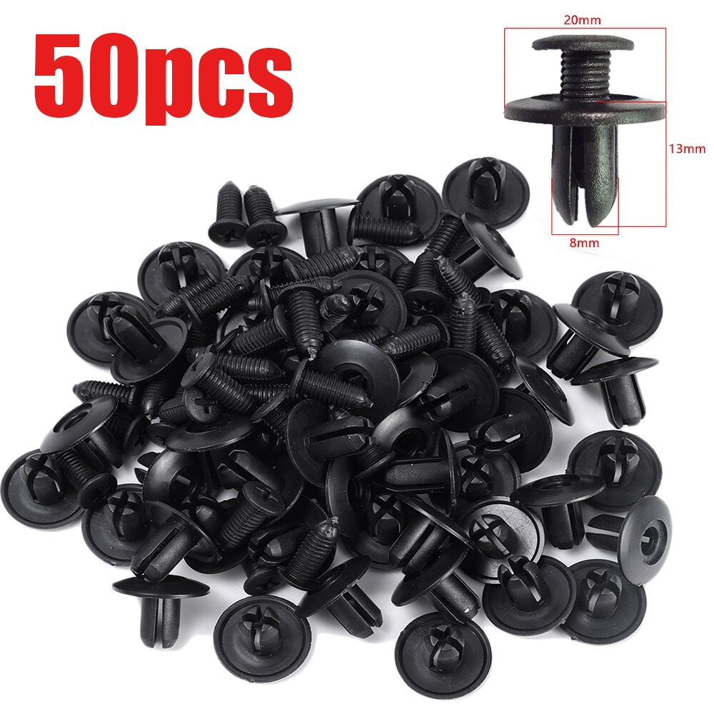 50 cái Bộ hãm xung cho xe Fender ốc vít đinh tán vít nhựa Snaps cho lỗ 8mm