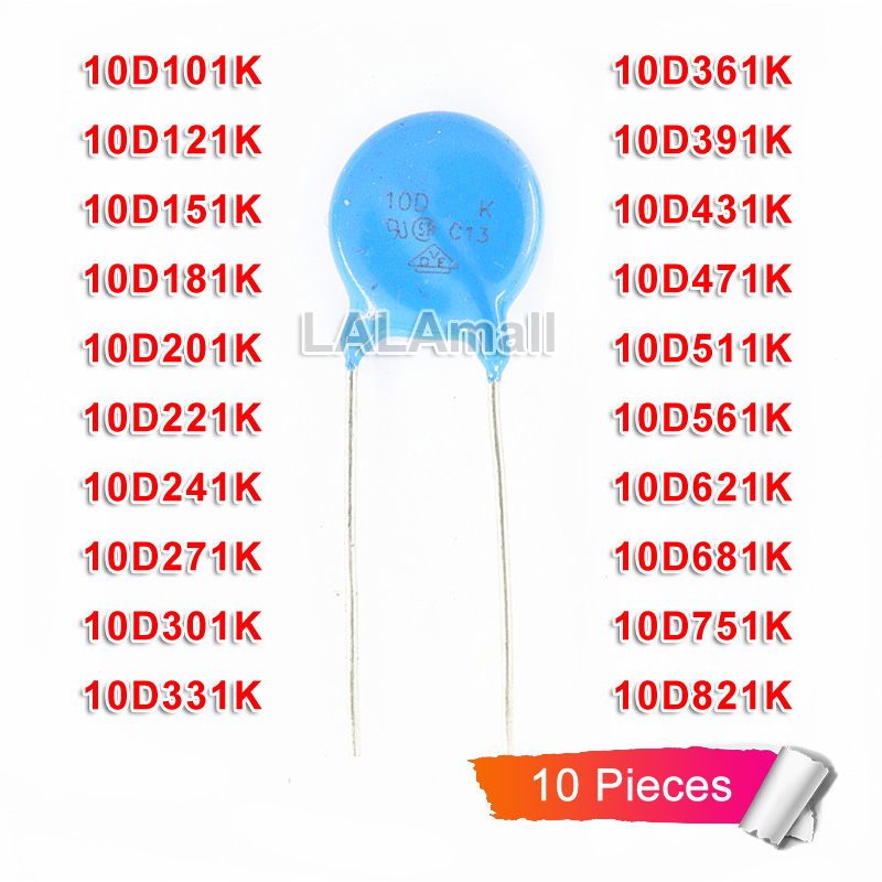 Varistors MOV 10D471K 470V 2.5KA - Lot De 5 Pièces Protection Surtension