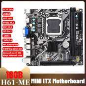 H61-ME Mini ITX Motherboard with NVMe M.2 and WiFi