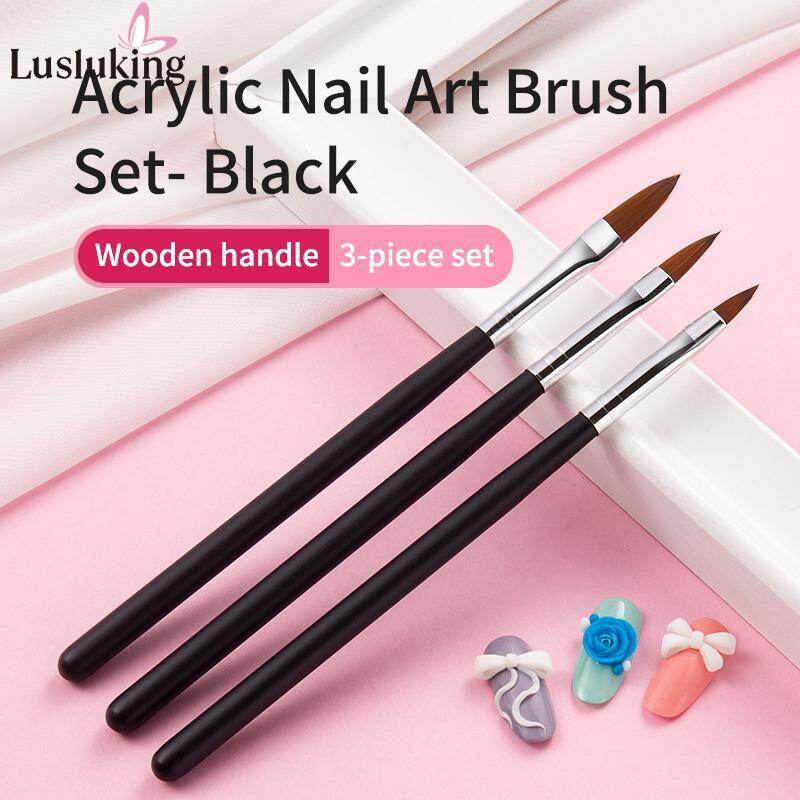 Bộ 3 Cây Cọ Móng Tay Acrylic, Lông Tóc Nguyên Chất 100% Bột Acrylic Uốn Hình Oval Cán Gỗ Cứng Cáp Cọ Vẽ Móng Nghệ Thuật Móng Tay Móng Chân Chuyên Nghiệp Cho DIY Salon Tại Nhà