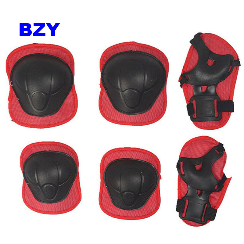 BZY 6ชิ้น/เซ็ตเด็กอุปกรณ์ป้องกันชุดเด็กหมวกนิรภัยสำหรับจักรยานสเก็ตบอร์ด City หมวกนิรภัยสกูตเตอร์อุปกรณ์รถจักรยาน