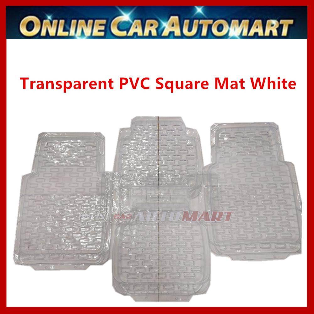 Set Of 5 Premium Transparent Car Floor Mats White