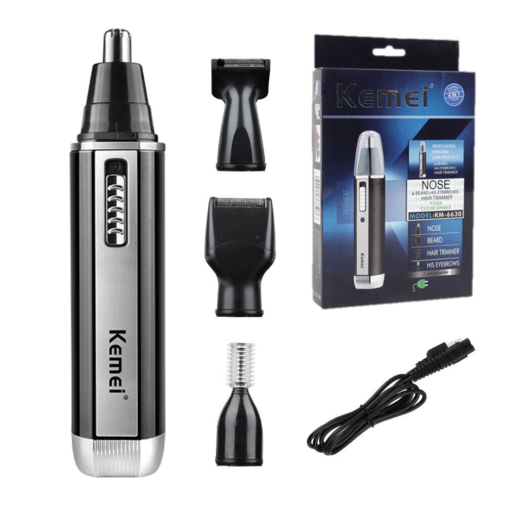 ZZOOI Kemei Electric Nose Hair Trimmer For Men and Women Ear Neck Eyebrow Trimmer All-in-one Shaver Clean Trimmer Razor Remover Kit