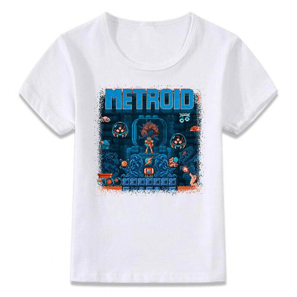 Kids Clothes T Shirt Metroid Samus Retro Gaming Gamer Children T-shirt for Boys and Girls Toddler Shirts Tee