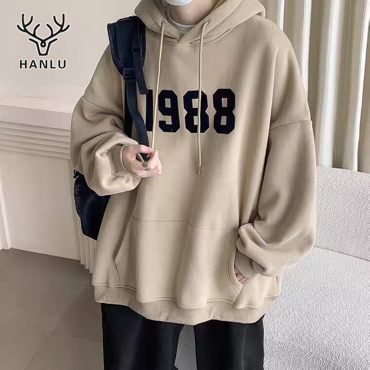 Hanlu áo len nam áo hoodie thời trang phong cách hàn quốc áo len đơn giản thoải mái và ấm áp