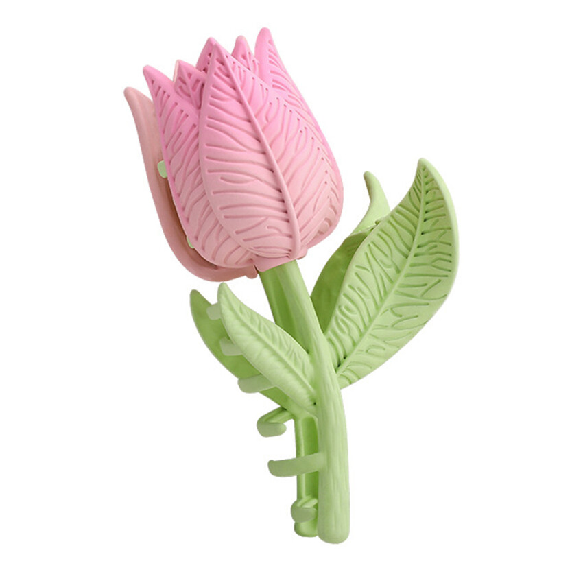 Kẹp Tóc Hoa Tulip Kim Loại Phong Cách Châu Âu Và Mỹ Cá Tính, Kẹp Tóc Màu Thời Trang Phụ Kiện Du Lịch Ms